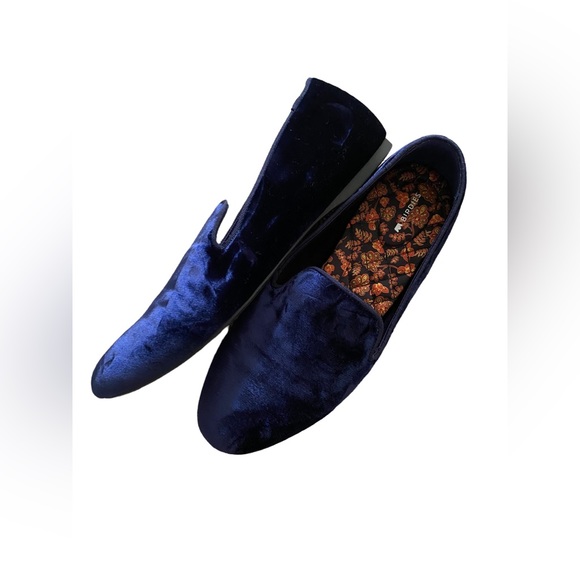 Birdies Shoes - Birdies Womens Midnight Blue Velvet Shoes Starling Size 10.5
